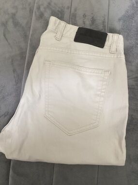Michael Kors Slim Mens Jeans in White with Black Waist Patch